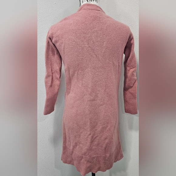 Halogen Women's Pink Front Open Cashmere Wool Long Cardigan with Pockets Small - Picture 3 of 14